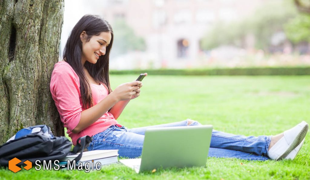 Send marketing information with messaging to change leads into students